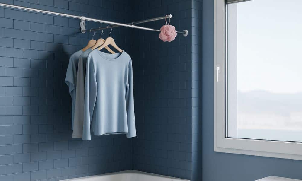 hang your clothes in the bathroom